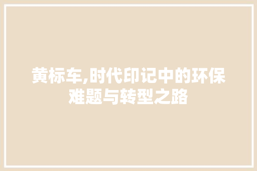 黄标车,时代印记中的环保难题与转型之路