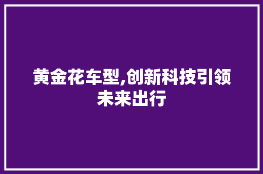 黄金花车型,创新科技引领未来出行 蓄电池配件