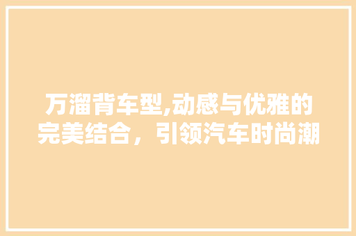 万溜背车型,动感与优雅的完美结合，引领汽车时尚潮流