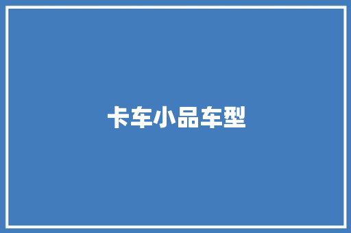 卡车小品车型