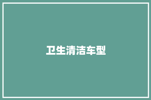卫生清洁车型