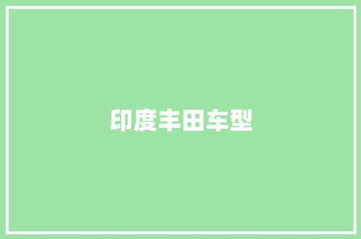 印度丰田车型