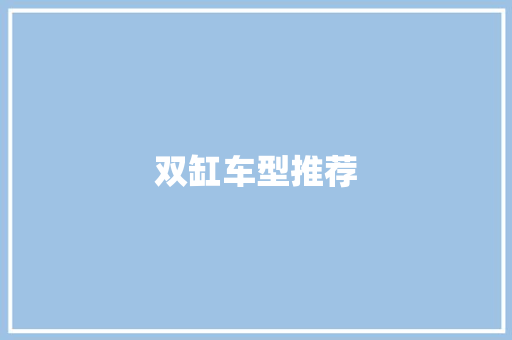 双缸车型推荐