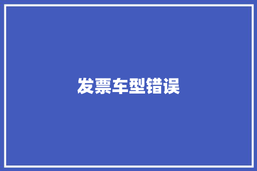 发票车型错误