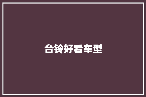台铃好看车型
