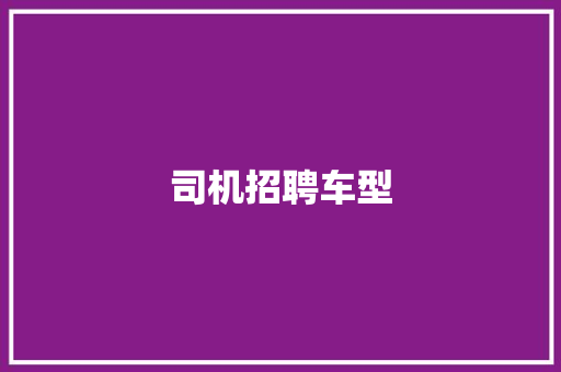 司机招聘车型