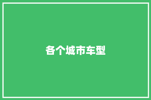 各个城市车型