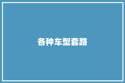 各种车型套路