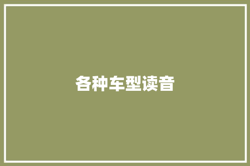 各种车型读音