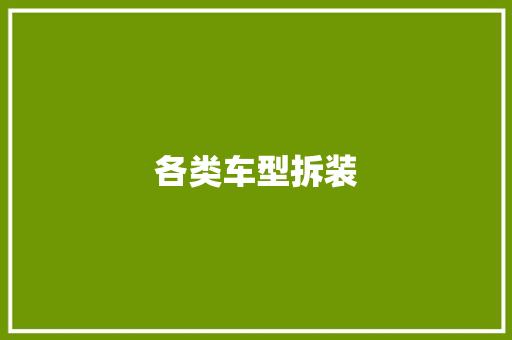 各类车型拆装