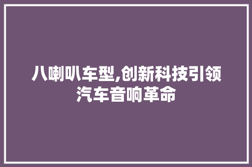 八喇叭车型,创新科技引领汽车音响革命