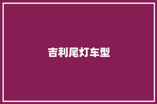吉利尾灯车型