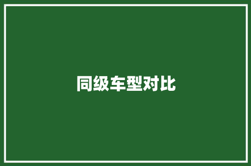 同级车型对比