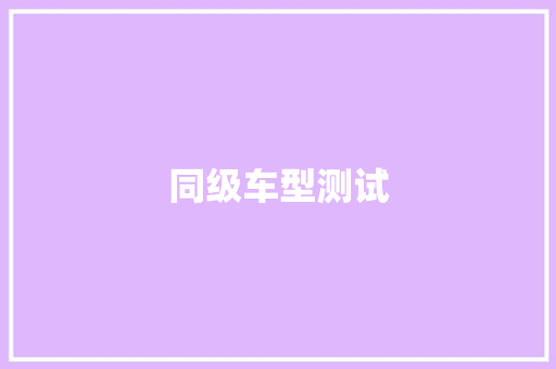 同级车型测试