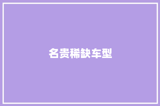 名贵稀缺车型