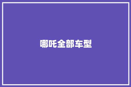 哪吒全部车型