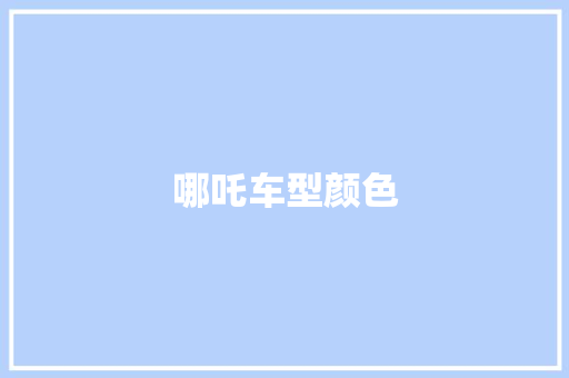 哪吒车型颜色