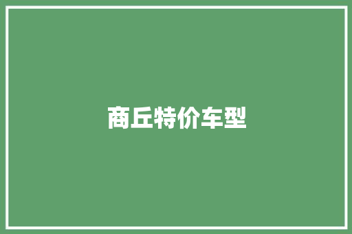商丘特价车型