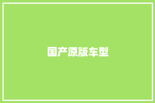 国产原版车型