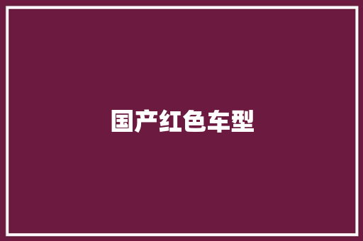 国产红色车型