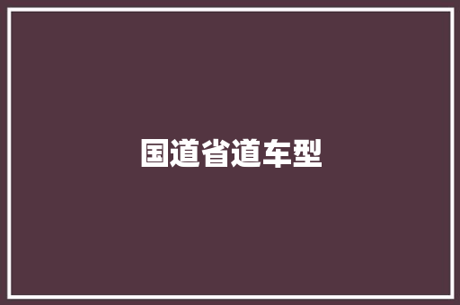 国道省道车型