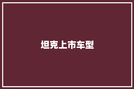 坦克上市车型