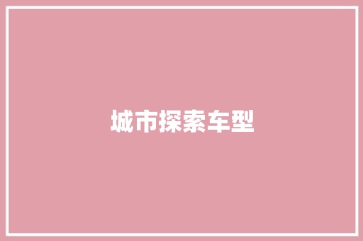 城市探索车型