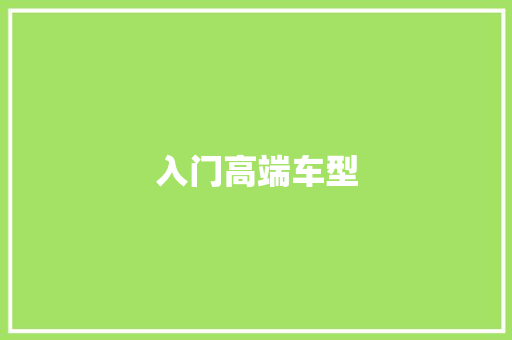 入门高端车型