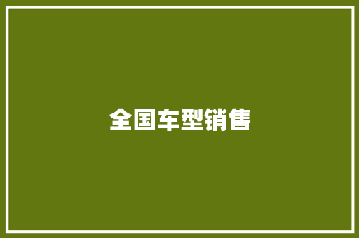 全国车型销售