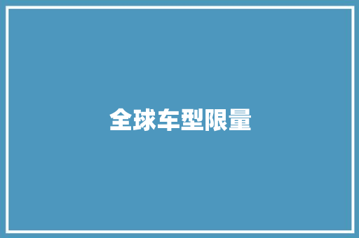 全球车型限量