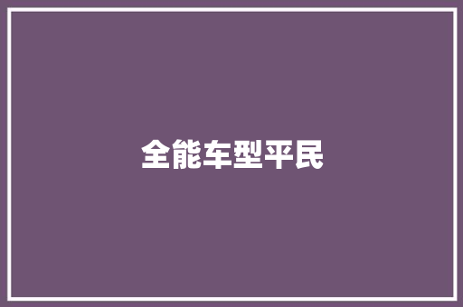 全能车型平民