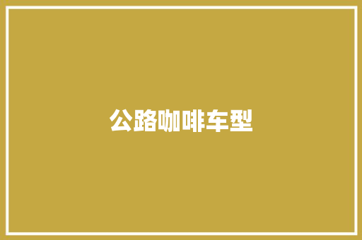 公路咖啡车型