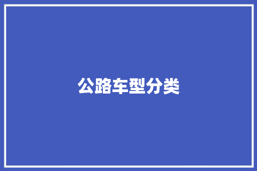 公路车型分类