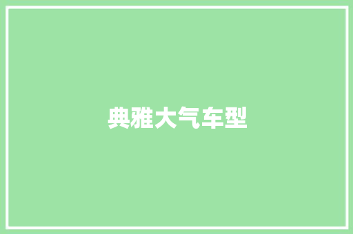典雅大气车型