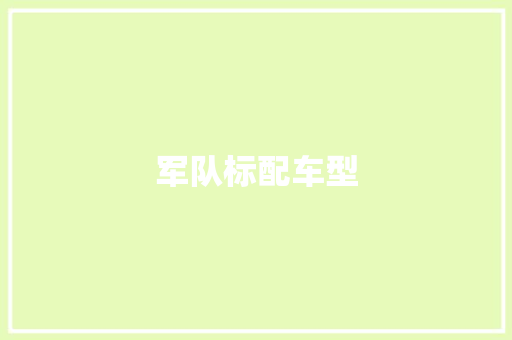 军队标配车型