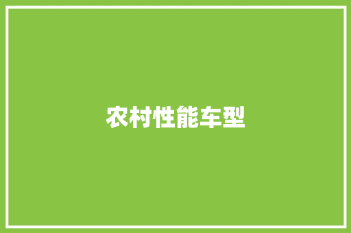农村性能车型