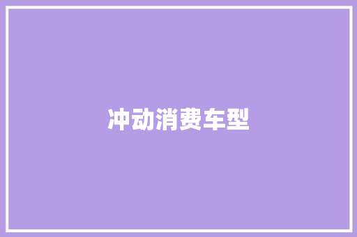 冲动消费车型