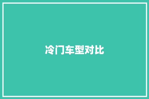 冷门车型对比