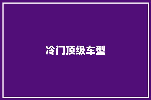 冷门顶级车型