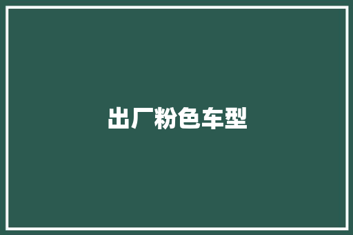 出厂粉色车型