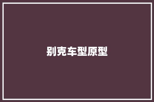 别克车型原型