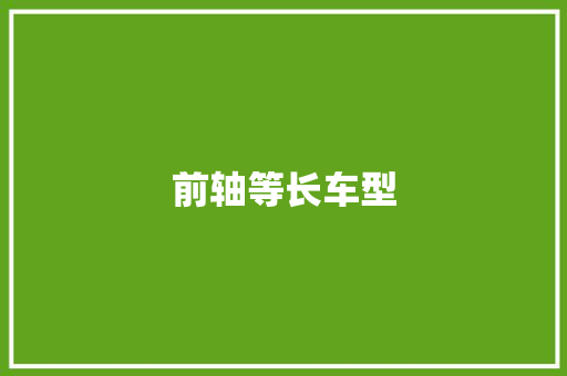 前轴等长车型