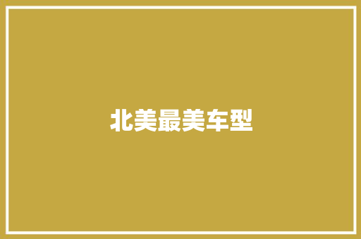 北美最美车型