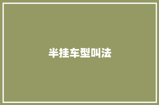 半挂车型叫法