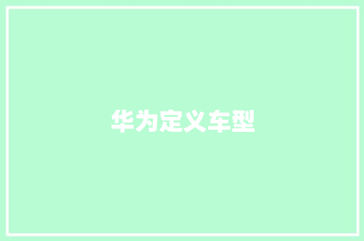 华为定义车型