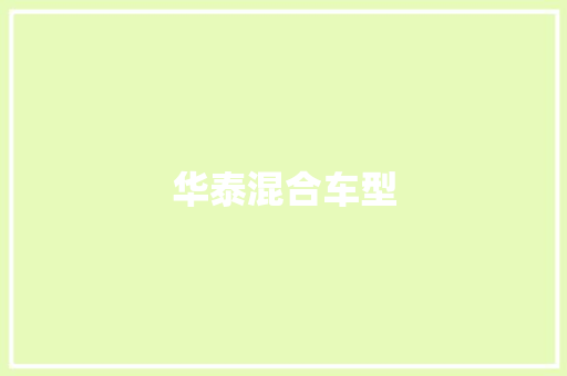华泰混合车型
