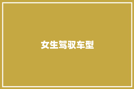 女生驾驭车型