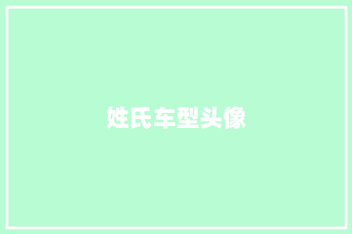 姓氏车型头像
