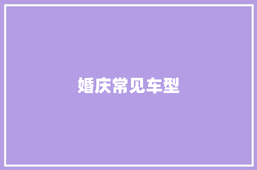 婚庆常见车型