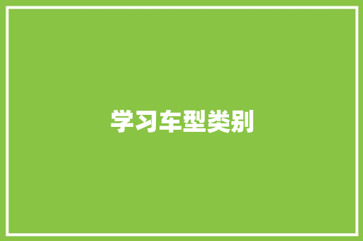学习车型类别